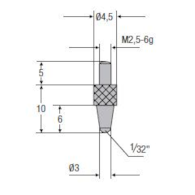 KONCOWKA POMIAR M2,5 KULKA 1/32  L=10