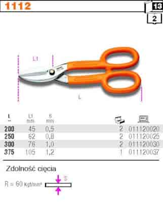 NOZYCE DO BLACHY 200MM
