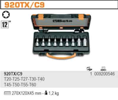 KOMPLET NASADEK TRZPIEN.TORX 720-60 (9 szt.)