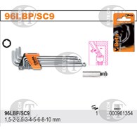 KLUCZE TRZPIEN.DLUGIE Z KONC.KULISTA 1,5-10MM (9 SZT.)   BETA