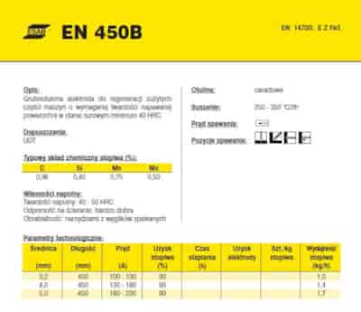 ELEKTRODA OK WEARTRODE 45  4.0/5.4BL / EN 450 B / / KARTON 16,20 KG /