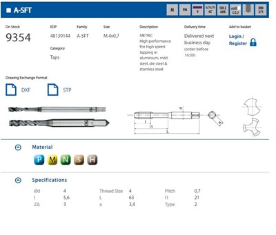 GWINTOWNIK M 4 DIN-371C R45 (6HX) HSSE-PM TICN A-SFT (NBO-55735-PL)
