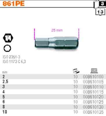 BIT 1/4”- H10- 25MM  TRZP.  BETA