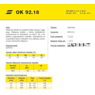 ELEKTRODA OK 92.18 4,00/2,3 /KARTON 13.8 KG/