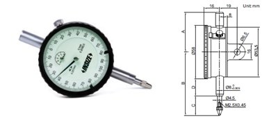 CZUJNIK ZEGAROWY 1/0.001 Z UCHEM