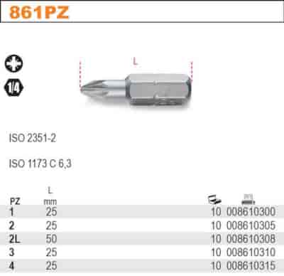 BIT 1/4”- PZ2- 25MM  POZIDRIV  BETA