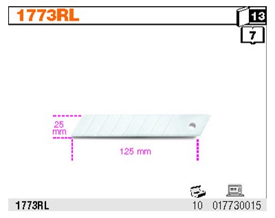 OSTRZA LAMANE 25MM/10 SZT. DO 1773A BETA