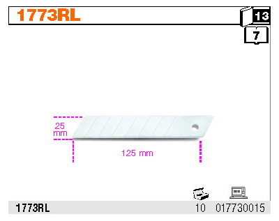 OSTRZA LAMANE 25MM/10 SZT. DO 1773A BETA