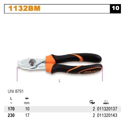 NOZYCE DO CIECIA KABLI 1132BM/170MM  BETA