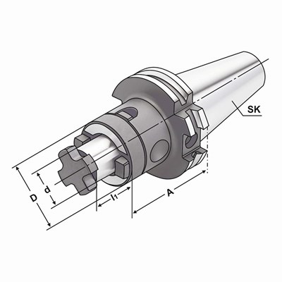 OPRAWKA DIN69871 SK40 d22 A35  AD/B POWIEKSZONA POW. STYKU KEMMLER