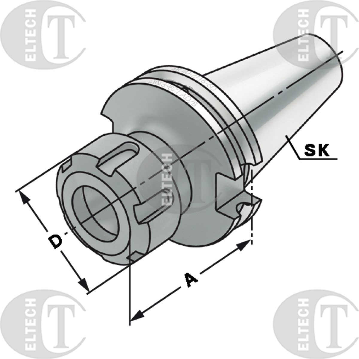 OPRAWKA DIN69871 SK50 ER32 A70   AD/B KEMMLER