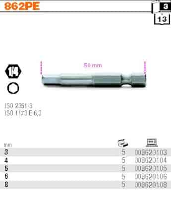 BIT 1/4”- H8- 50MM  KONC.WKR.SZ  BETA