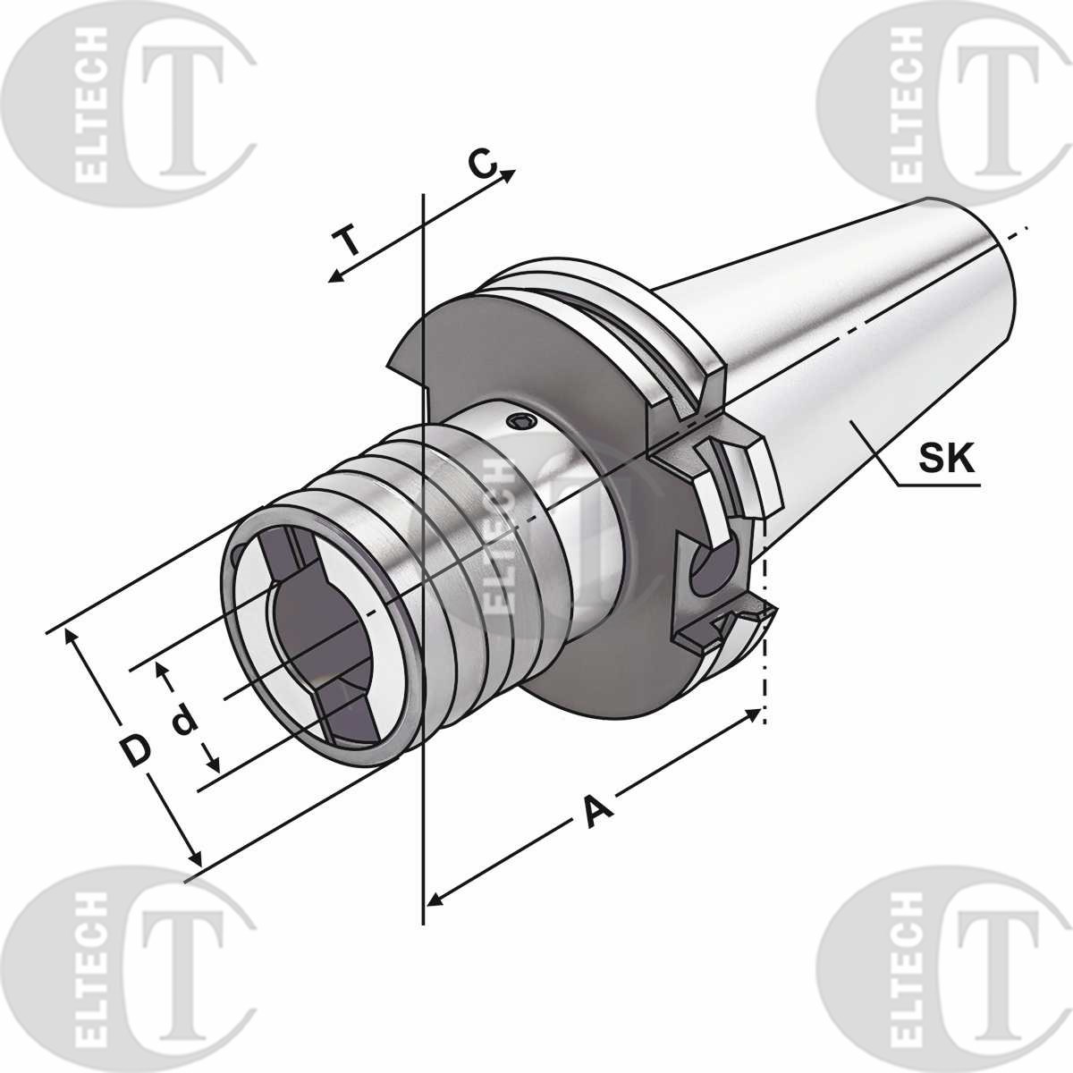 OPRAWKA DIN69871 SK40 M3-M14 A63 AD Z KOMPENSACJA KEMMLER