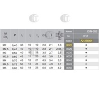 GWINTOWNIK M 2 NGMM/3-P DIN-352 (6HX) HSSE INOX