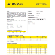 ELEKTRODA 308L FI 5.00/1.7KG  OK 61.30 /KARTON 10.20 KG/