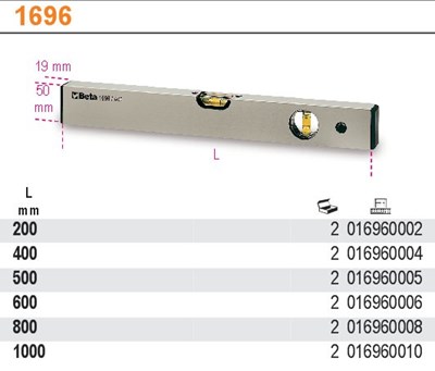 POZIOMNICA Z 2 LIBELKAMI  200MM BETA