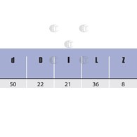 FREZ NASADZANY FI  50,0  36 Z8 NR d22 HSSE
