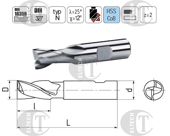 FREZ TRZPIENIOWY NFPG FI  2,0   4/48 Z2 HB6 HSSE EL-CUT