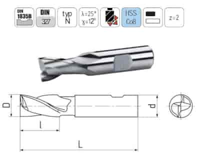 FREZ TRZPIENIOWY NFPG FI  8,0  11/61 Z2 HB10 HSSE EL-CUT