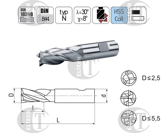 FREZ TRZPIENIOWY NFPA FI  2,0   7/51 Z3 HB6 HSSE BK-MN EL-CUT