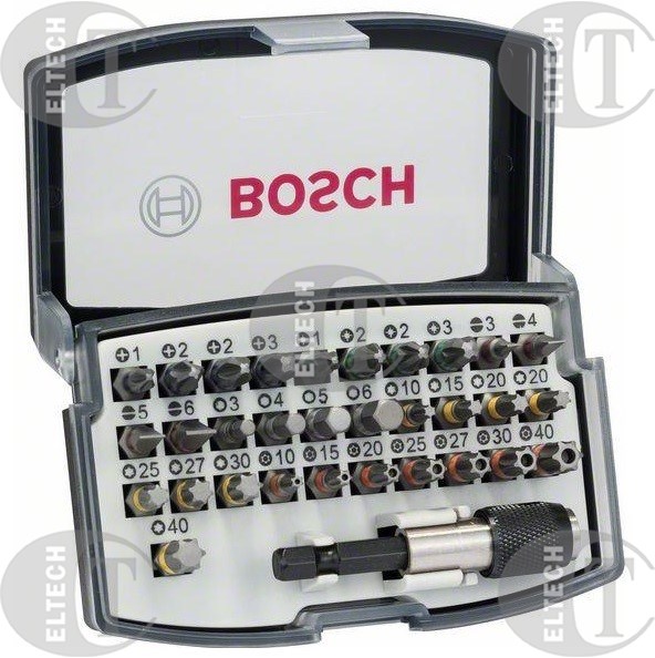 ZESTAW KONCOWEK BIT 1/4   32 PC /PH, PZ, HEX, TX/ Z UCHWYTEM  BOSCH.