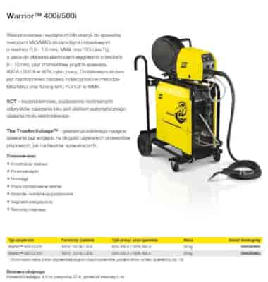 POLAUTOMAT SPAW.WARRIOR 400i -ZRODLO- ESAB
