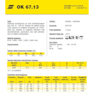 ELEKTRODA OK 67.13 2.50/0.7 /KARTON 4.2KG/ VP