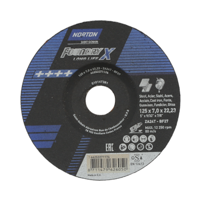 TARCZA T27 125/7,0/22,23  ZA24T-BF27   NORTON-FOUNDRY X