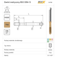 GWINTOWNIK M 8 DIN-371B (6H) HSSE TIN 800X