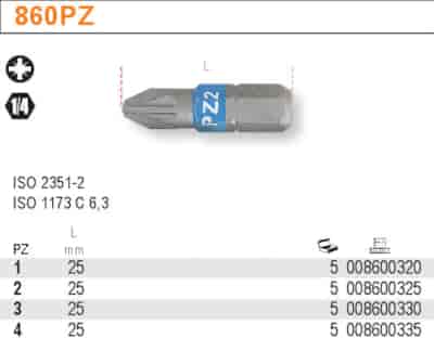 BIT 1/4”- PZ4- 25MM  POZIDRIV  BETA