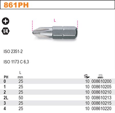 BIT 1/4 - P52- 50MM PHILLIPS BETA