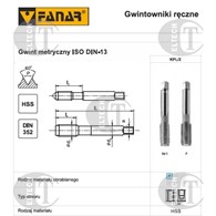 GWINTOWNIK M10x1,25 NGMM/2 DIN-2181 (6H) HSS