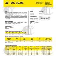 ELEKTRODA OK 92.26 2.50/0.7 VP /KARTON 4.2KG/  NICRFE-3
