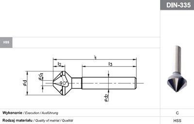 POGLEBIACZ DIN 335-C 90 *30 HSS