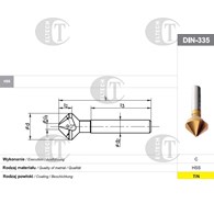 POGLEBIACZ DIN 335-C 90 *20.5  HSS TIN