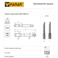 GWINTOWNIK M 3 NGMM/2 DIN-352/2 (6H) HSS