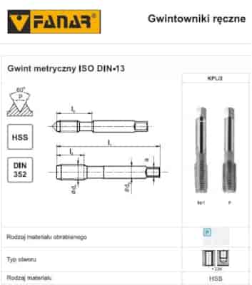 GWINTOWNIK M 7 NGMM/2 DIN-352/2 (6H) HSS