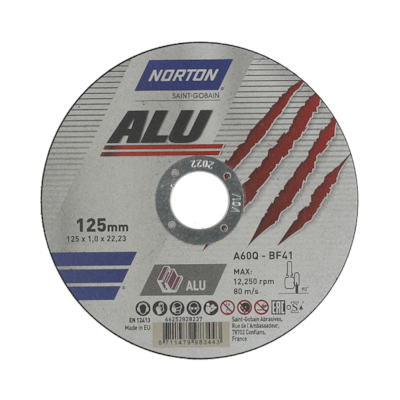 TARCZA T41 125/1,0/22,23 A60Q NORTON ALU