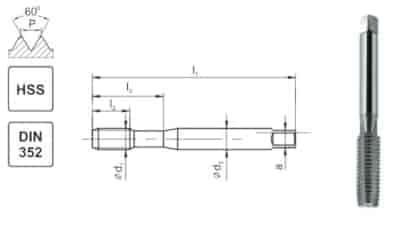 GWINTOWNIK M 4 NGMM/1 DIN-352D (6H) HSS