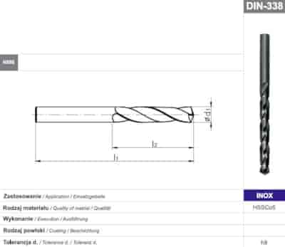 WIERTLO NWKA FI  4,20  43/75MM HSSE SZL. INOX