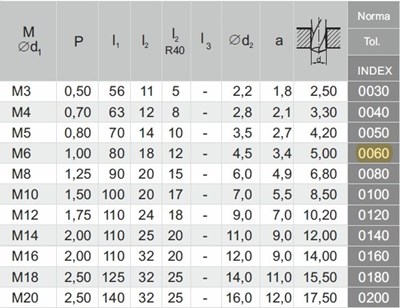GWINTOWNIK M 6 DIN-376C R40 (6H) HSSE TIN 800X