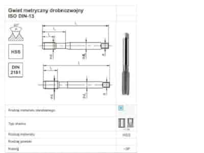 GWINTOWNIK M12x1,25 NGMM/1 DIN-2181D (6H) HSS