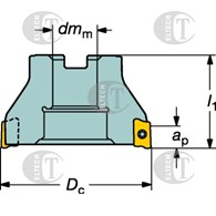 FREZ SKL. GLOWICA FI  50,0 K90°  17/40 Z5 D22 COROMILL 390