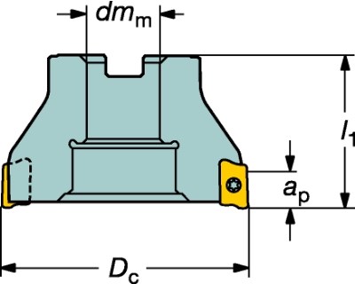 FREZ SKL. GLOWICA FI  50,0 K90°  17/40 Z5 D22 COROMILL 390