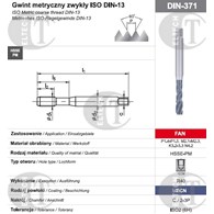 GWINTOWNIK M 5 DIN-371C R40 (6H) HSSE-PM TICN FAN
