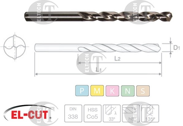 WIERTLO NWKA FI  7,00  69/109MM HSSE SZL. INOX EL-CUT