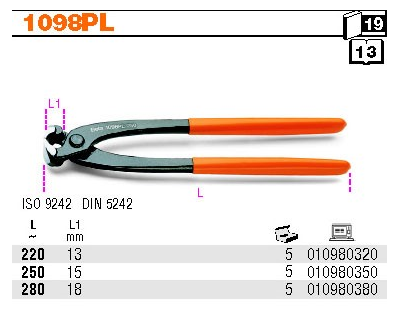 OBCĘGI TYNKARSKIE DO SIATKI  MODEL 1098PL, 280MM BETA