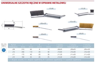 SZCZOTKA RECZNA 1-RZ. A110 OPR.MET. INOX
