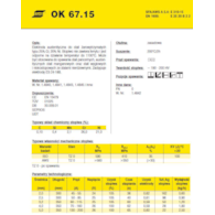 ELEKTRODA OK 67.15 2.00/0.6 /KARTON 3.6KG/ /ES24-18B/ VP