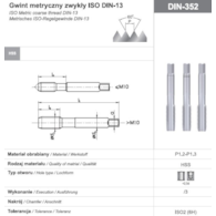 GWINTOWNIK M 2 NGMM/3 DIN-352 (6H) HSS
